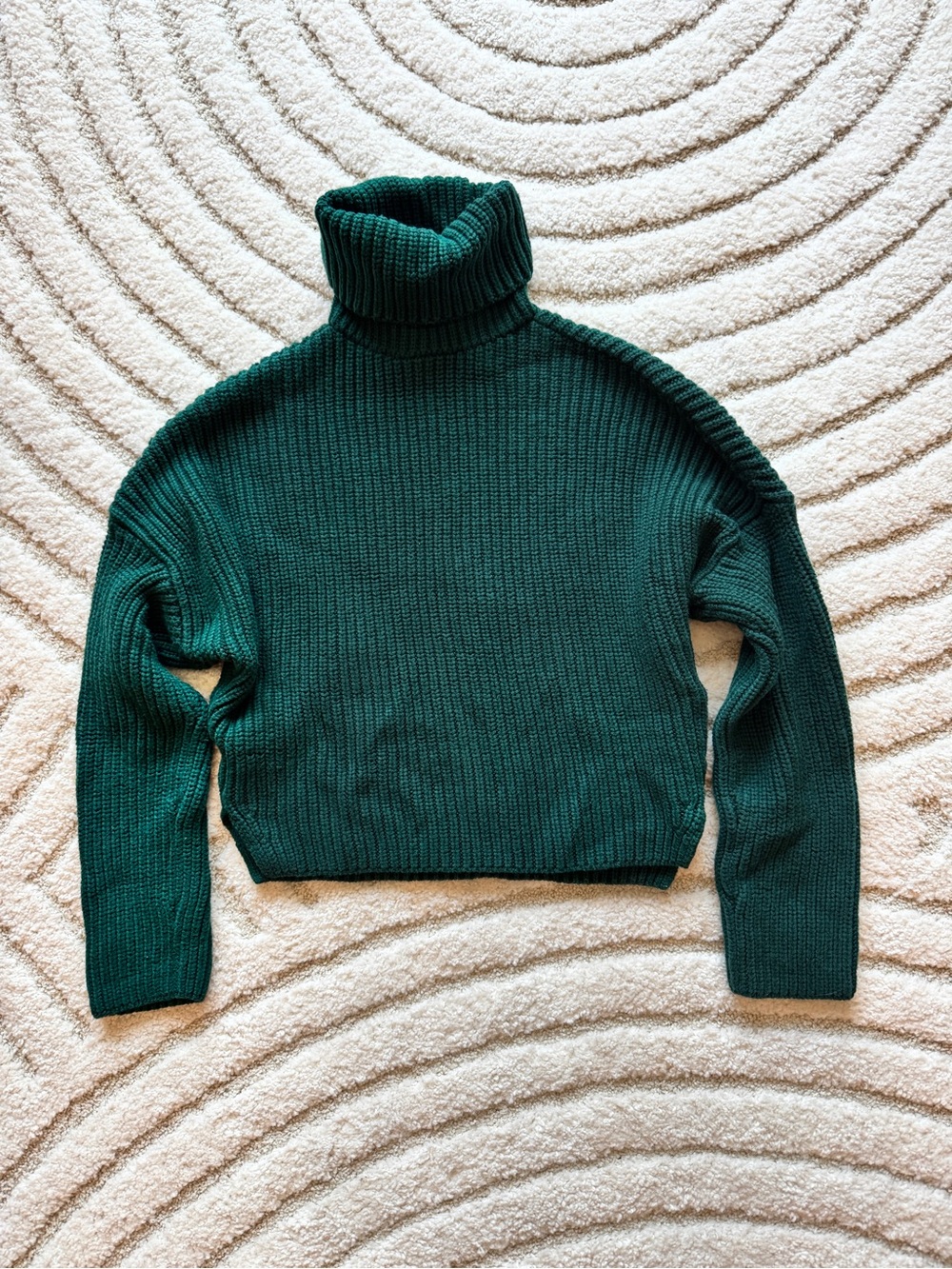 Abercrombie & Fitch Forest Green Ribbed Turtleneck Sweater